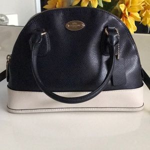 LIKE NEW: Coach Navy & White Sierra Leather Mini
